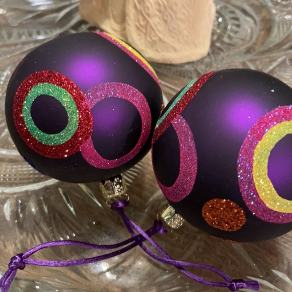 Christmas Decorations Tree Ornaments Glitter Bulbs - Picture 2 of 4